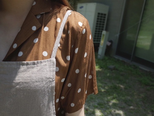 brown dot blouse