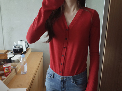 cardigan and top : red