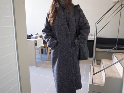 one button coat : gray