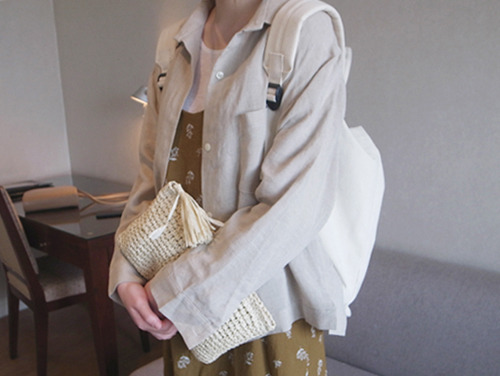 linen shirts and jacket : beige