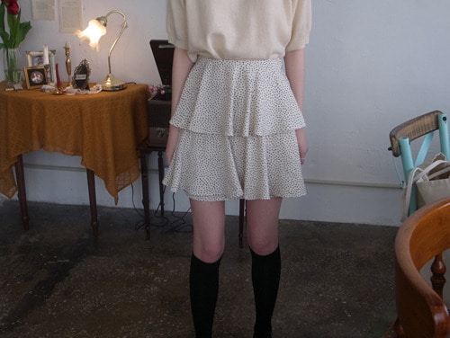dot frill mini skirt