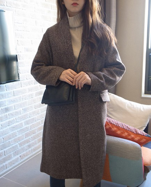 one button coat : brown 할인판매