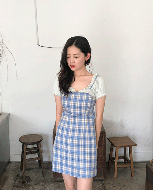 clover check dress / 2color