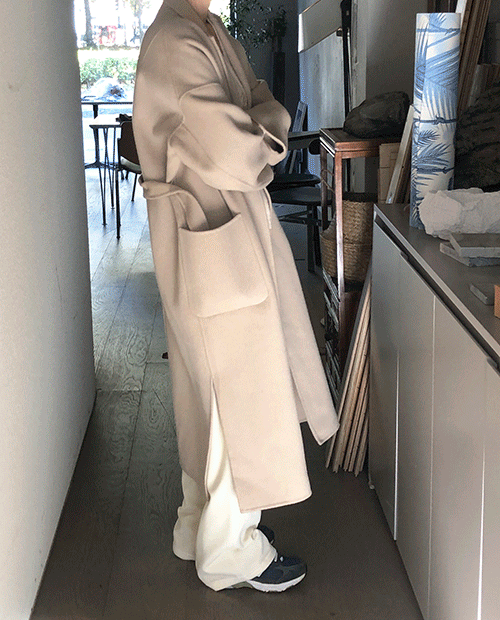 plainly robe handmade coat : beige