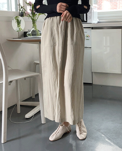 water long skirt : beige
