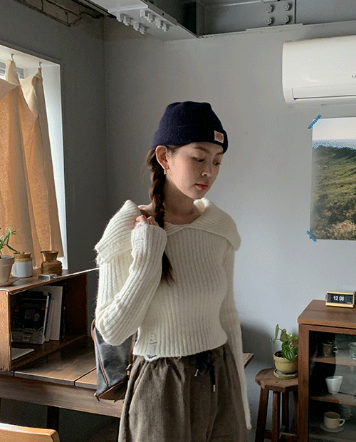 off-shoulder warmer knit / 3color