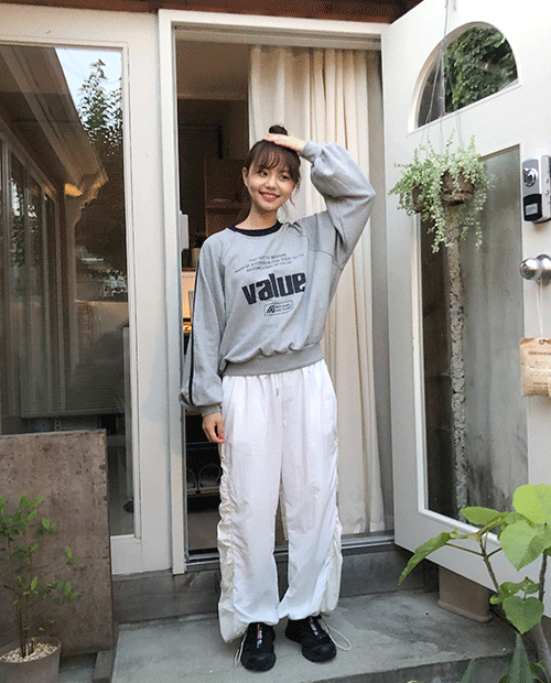 wind shirring pants / 2color