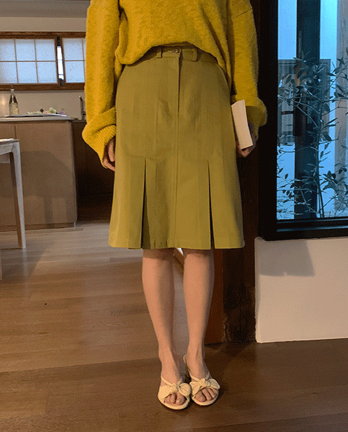 cotton midi skirt / 2color