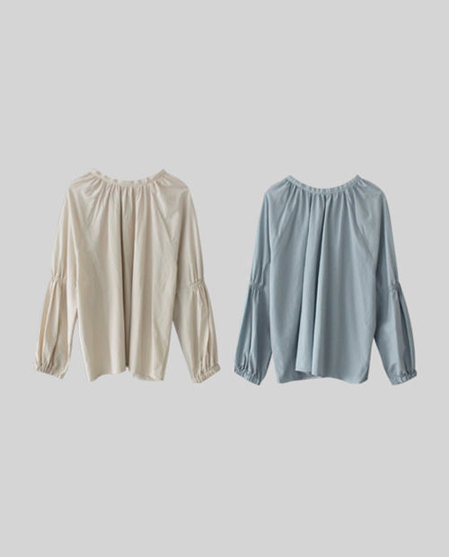 shirring point blouse / 2colors