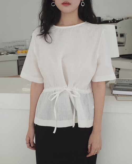 linen string blouse / 2 colors