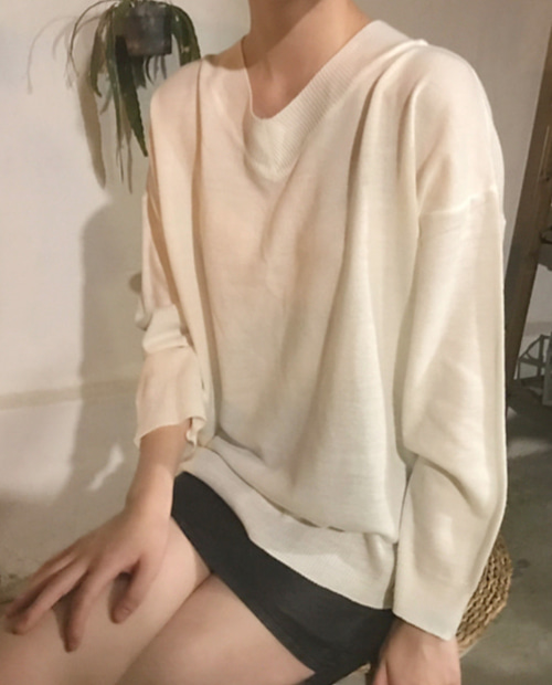 v simple knit top (4colors)