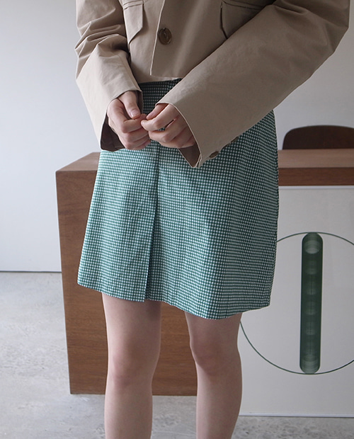 slit skirt : green