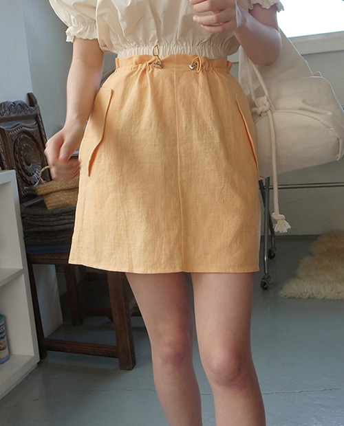 mandarin linen skirt