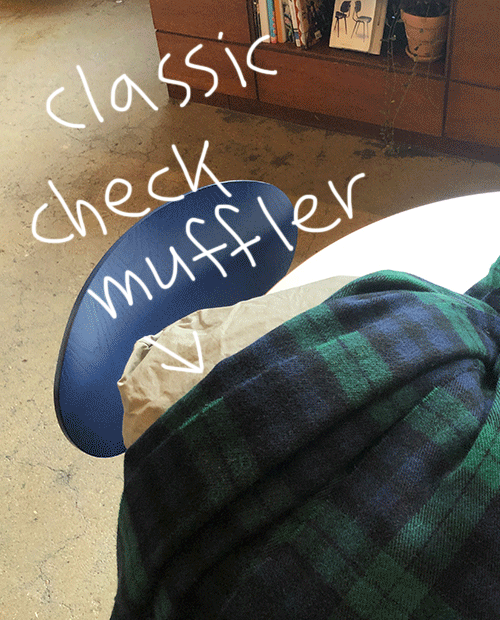 classic check muffler / 3color