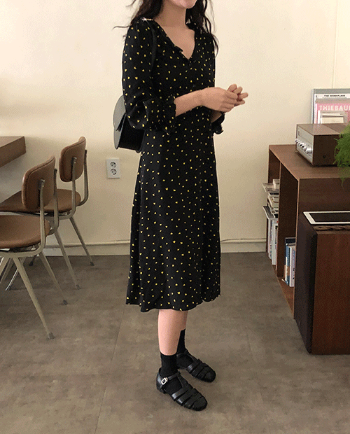 lemon heart dress : black