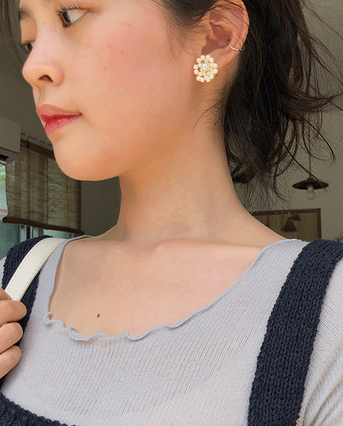 roa flower earring / 3color