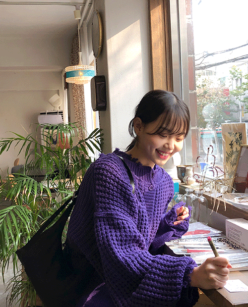 vintage knit set : purple
