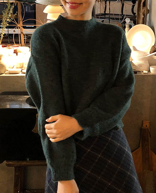 pose crop knit : green