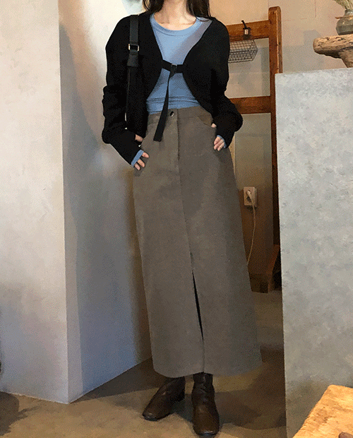 voorin warm long skirt / 2color
