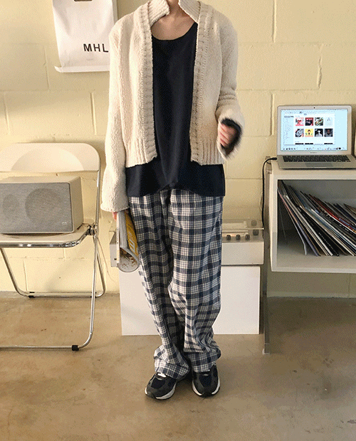 march check pants : navy