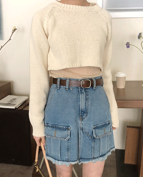low pocket skirt / 2color