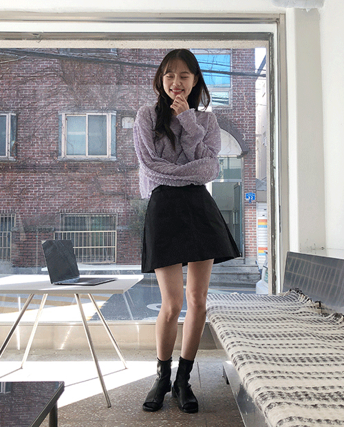 casual mini skirt / 2color