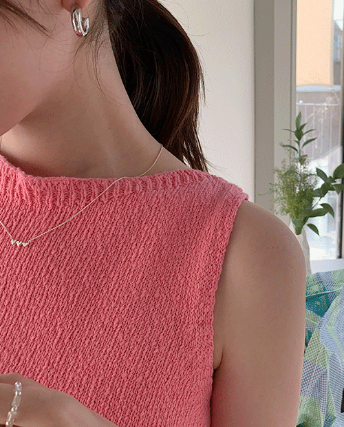 mos knit sleeveless top : pink