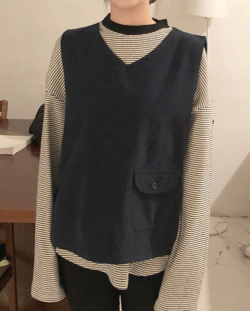 one pocket vest / 3colors