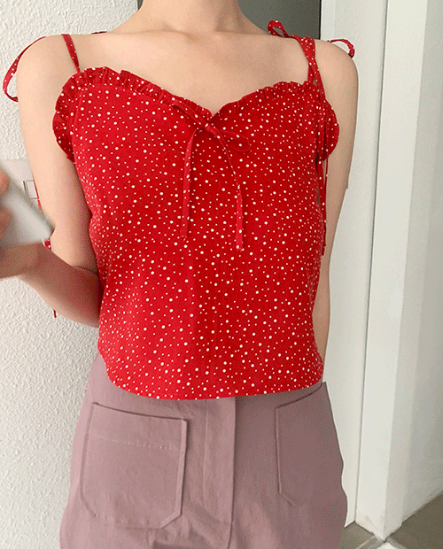 moving dot bustier : red