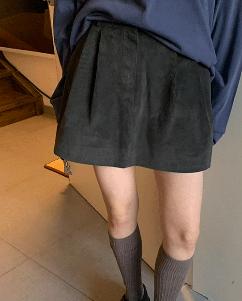 cords banding mini skirt / 3color