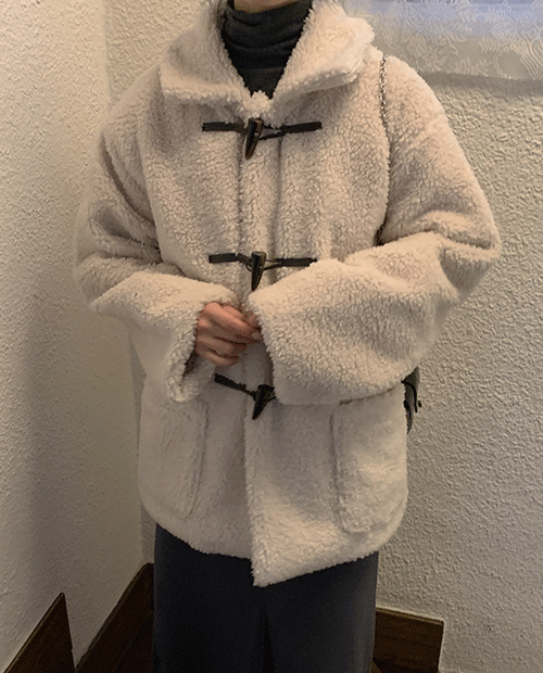 toggle fur jacket / 2color