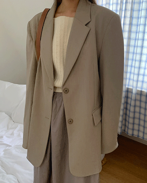 chic simple jacket : beige