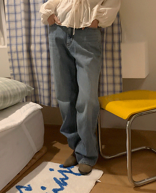 romi washing denim pants : blue