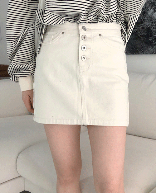 button mini skirt / 2color