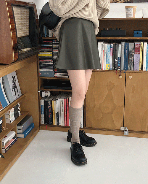 leeds leather skirt / 3color