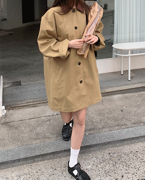 cotton trench coat / 2color
