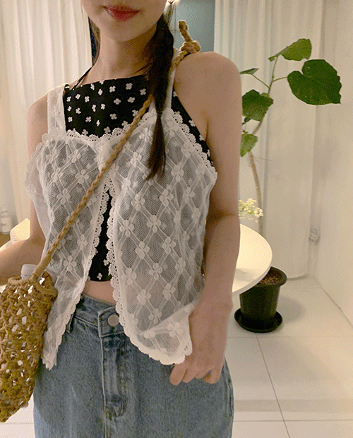 brunch lace sleeveless / 2color