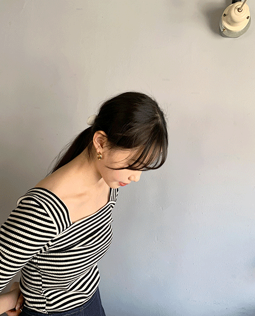 may stripe top / 2color