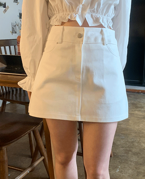 cotton pocket mini skirt / 2color