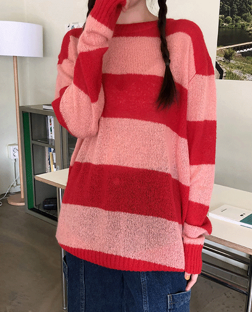 stripe mohair knit / 3color
