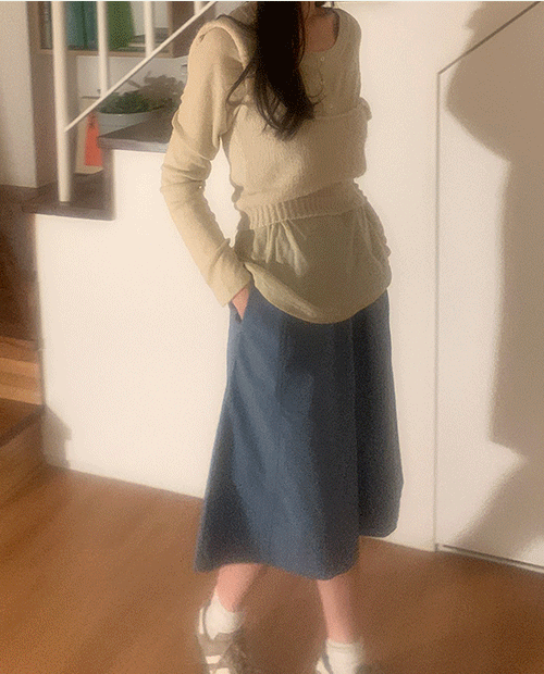 ley string midi skirt / 2color