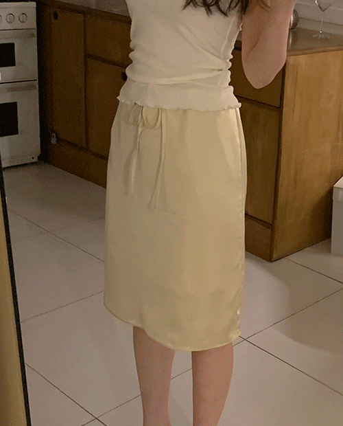 satin half skirt / 5color