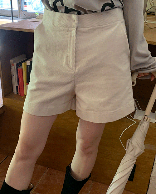 band corduroy shorts / 3color